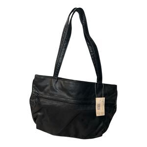 Crouch Fitzgerald Tote Purse Two Handle Zip Top Leather Shoulder Bag Vintage New